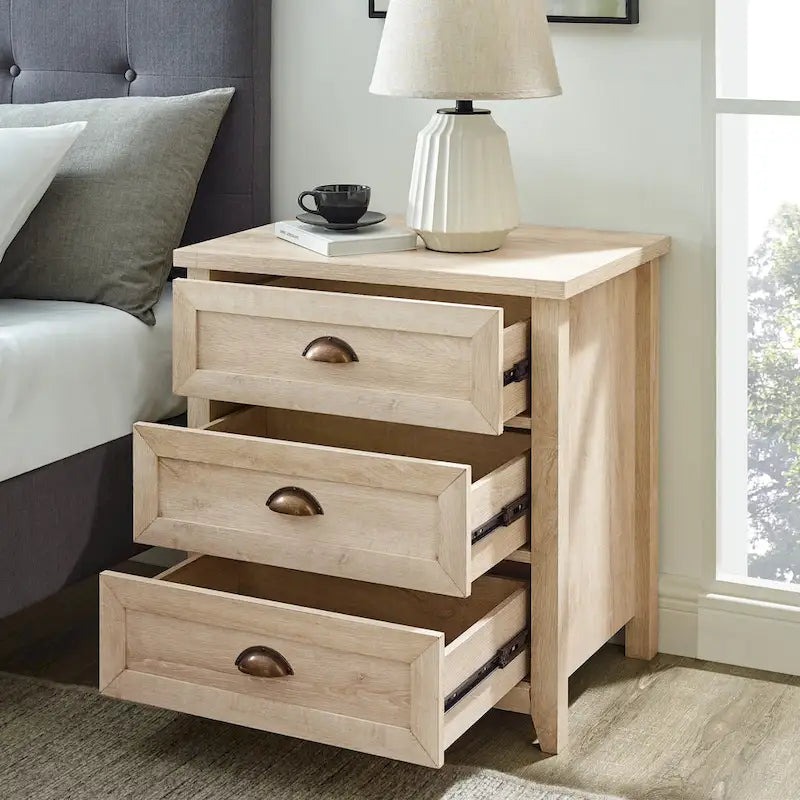 3 Drawer Farmhouse Nightstand