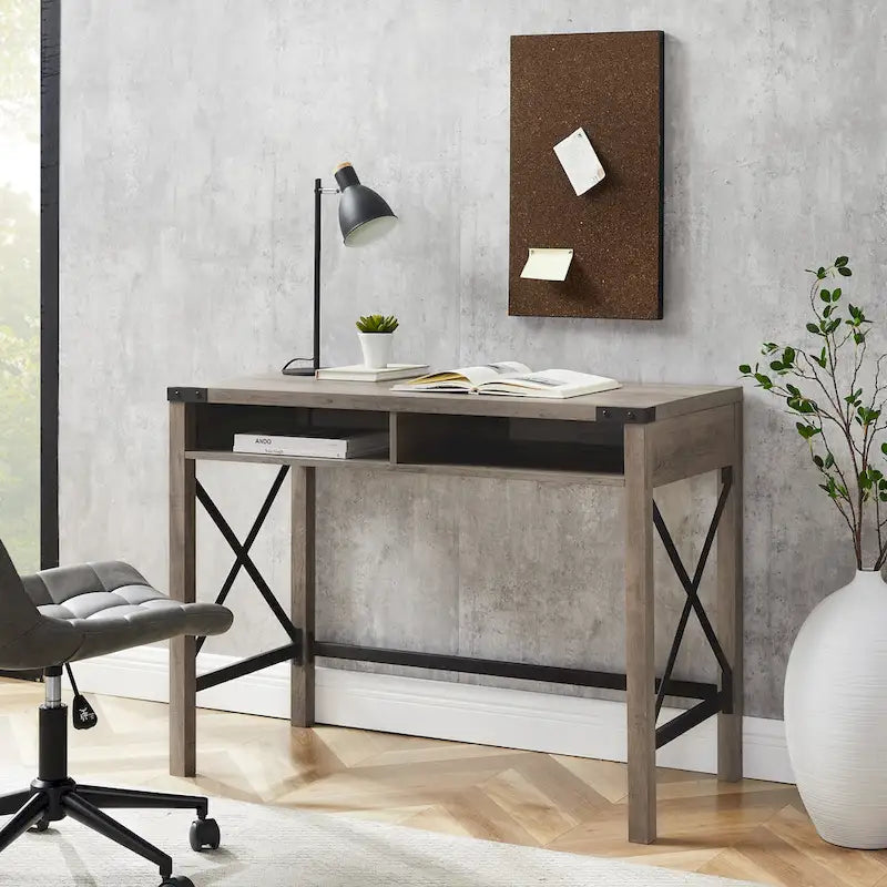 42-inch Metal X Farmhouse Desk