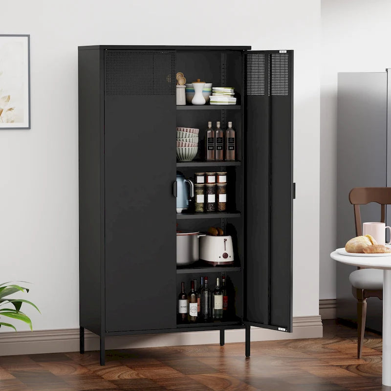 71 Inches High Metal Storage Locker With 4 Adjustable Shelves And 5 Tiers, Suitable For Homes And Offices