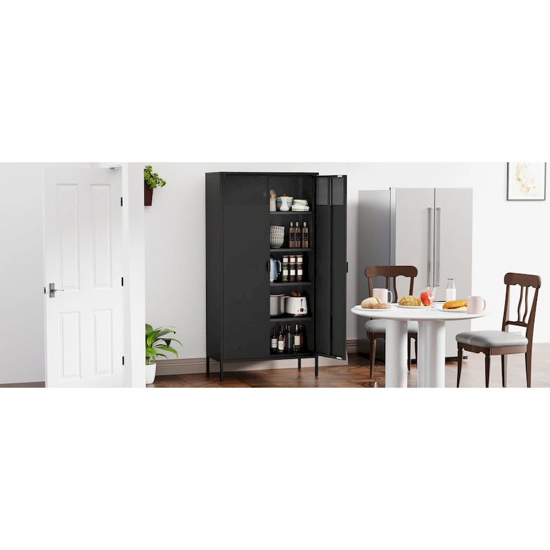 71 Inches High Metal Storage Locker With 4 Adjustable Shelves And 5 Tiers, Suitable For Homes And Offices