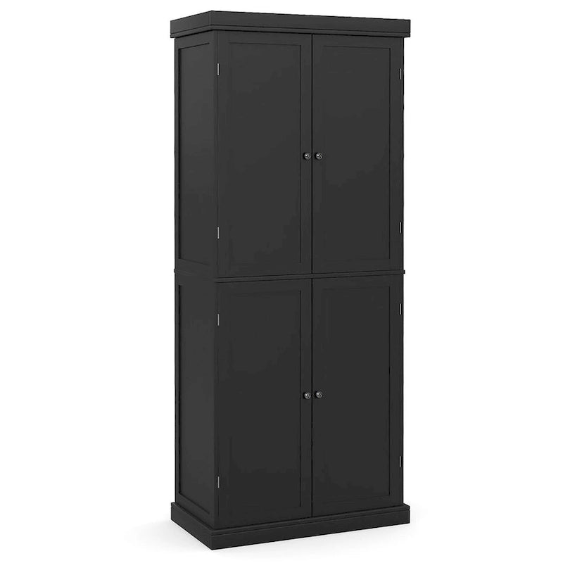 72.5 Kitchen Pantry w/4 Door 6-Tier Shelves Freestanding