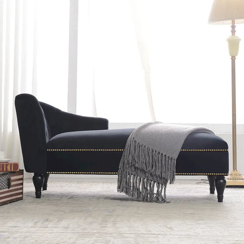 58Velvet Chaise Lounge - 26.50 x 58.00 x 28.60