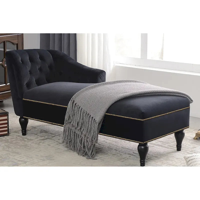 58Velvet Chaise Lounge - 26.50 x 58.00 x 28.60