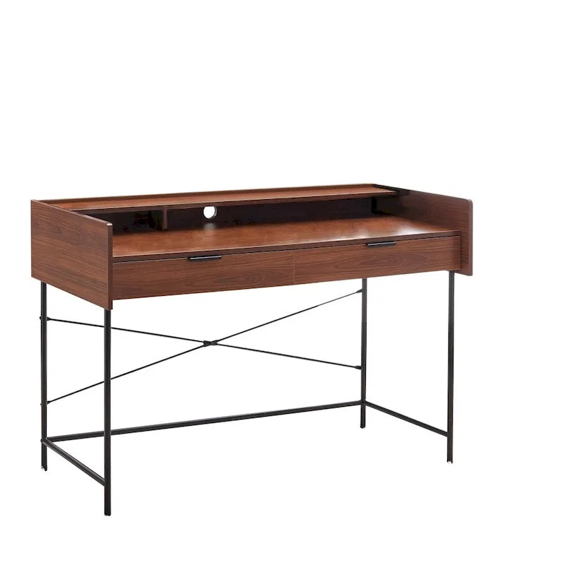 Compact Writing Desk with Storage for Home Office and Study