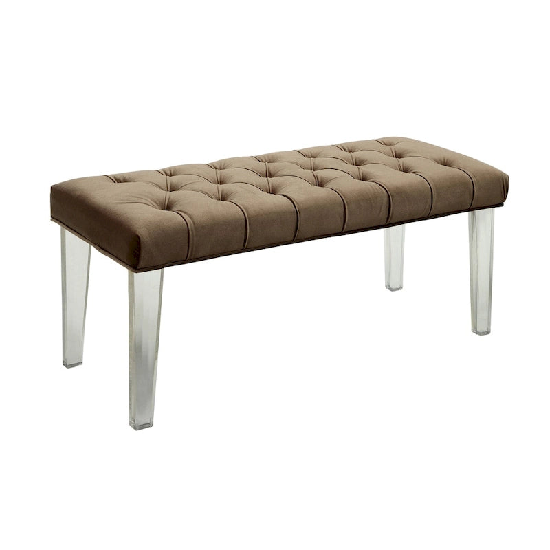 Contemporary Fabric Tufted Accent Bench