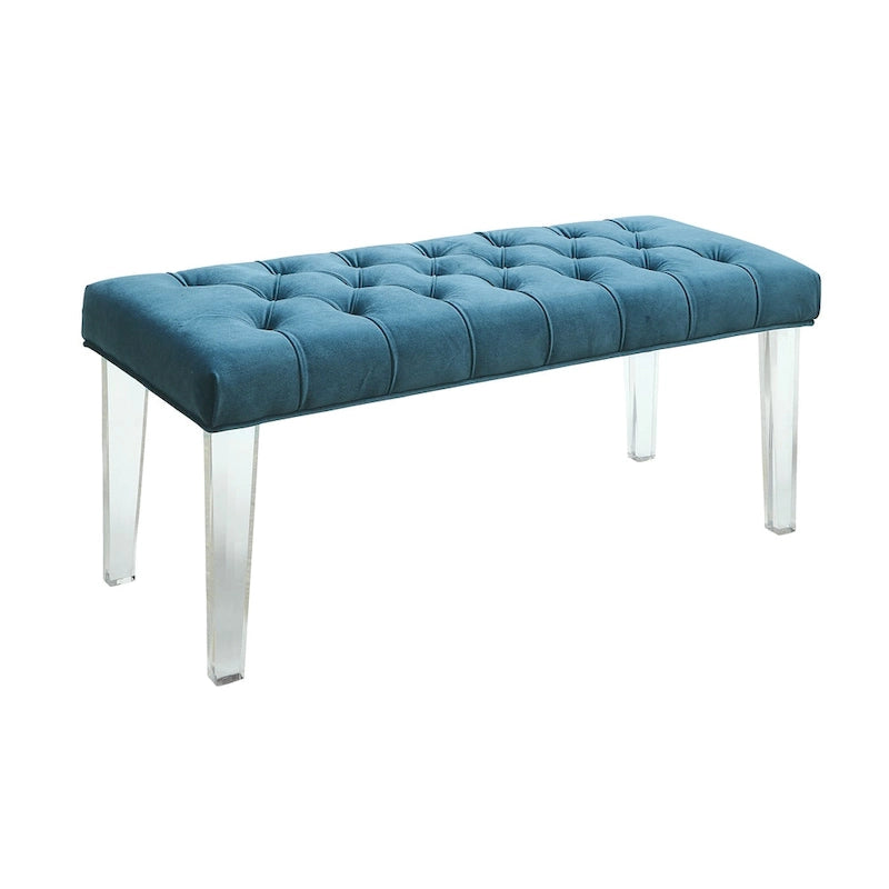 Contemporary Fabric Tufted Accent Bench