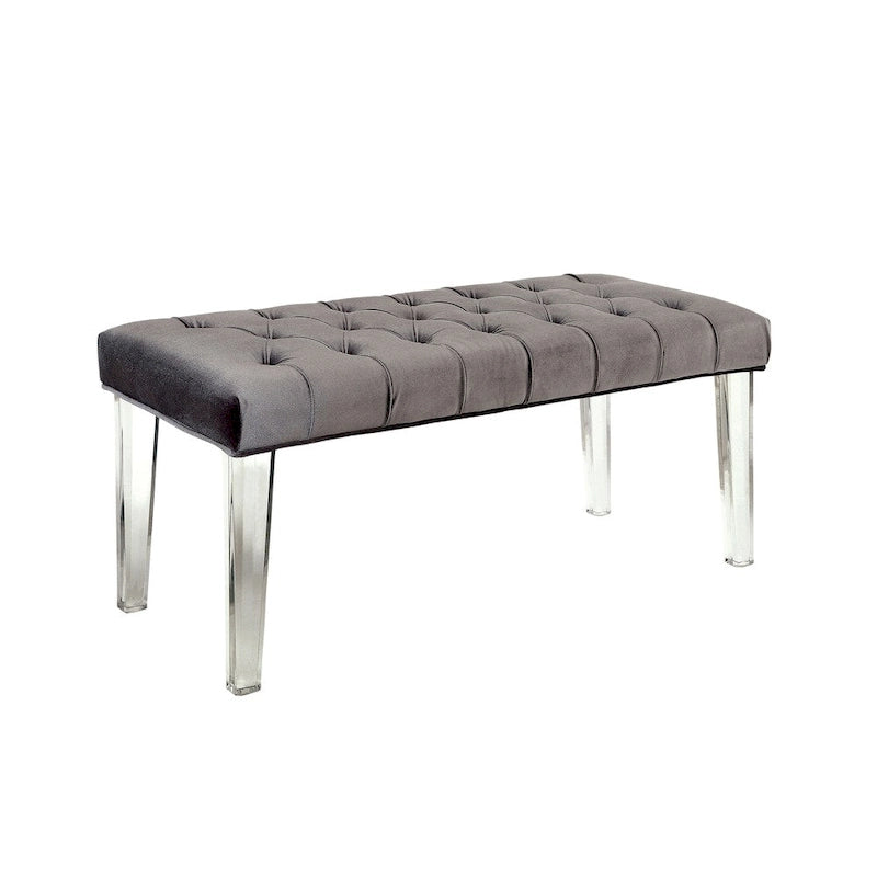 Contemporary Fabric Tufted Accent Bench