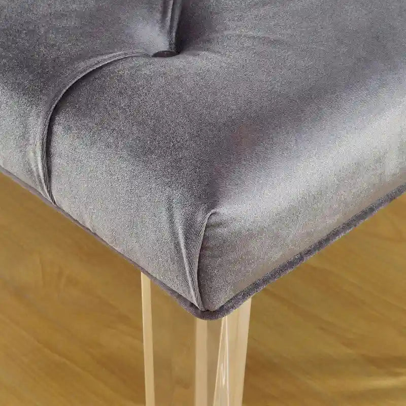 Contemporary Fabric Tufted Accent Bench