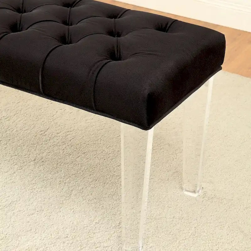Contemporary Fabric Tufted Accent Bench