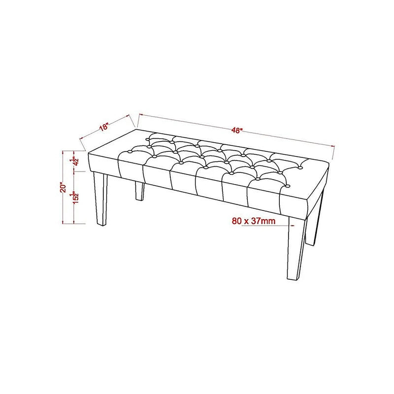 Contemporary Fabric Tufted Accent Bench