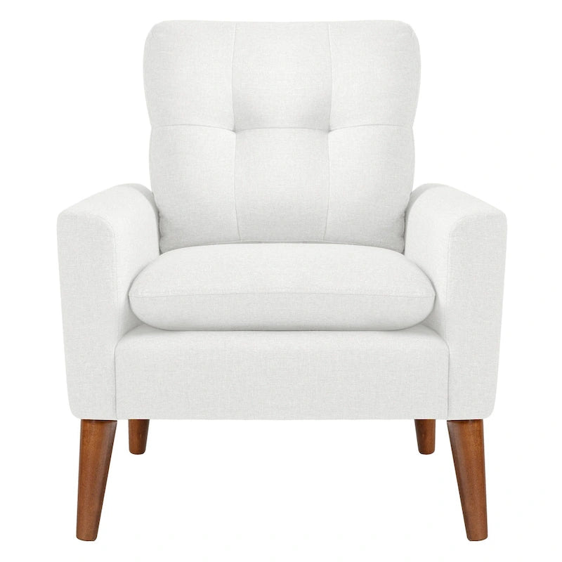 Accent Chair Modern Fabric Upholstered Arm Chair Wood Legs Lounge Chair for Living Room