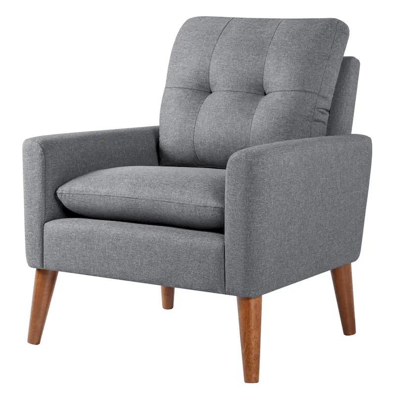 Accent Chair Modern Fabric Upholstered Arm Chair Wood Legs Lounge Chair for Living Room