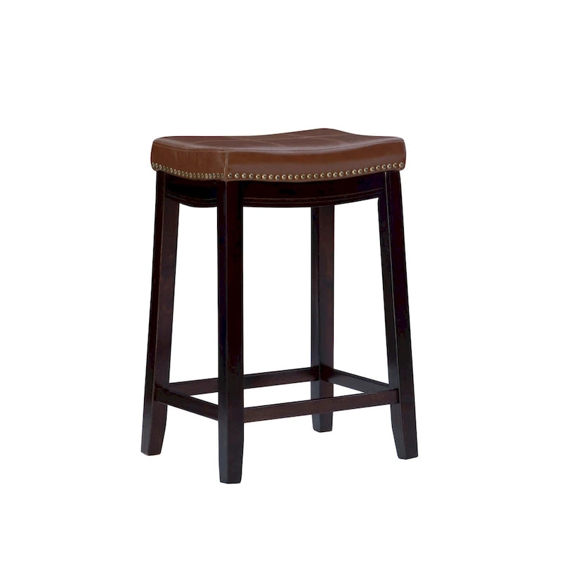 Willamette Cognac Faux Leather Counter Stool