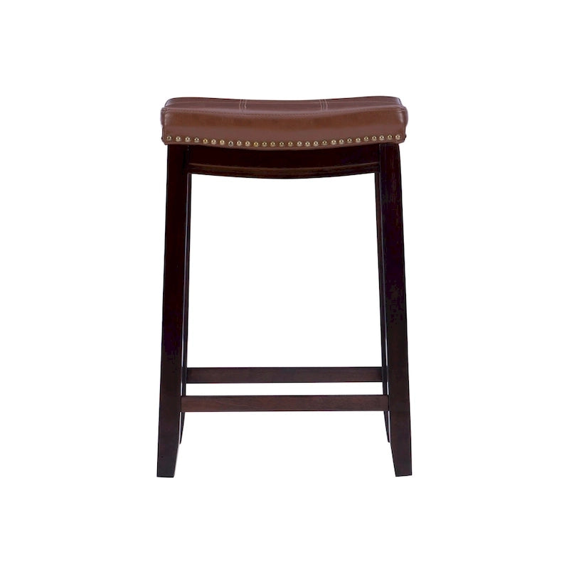 Willamette Cognac Faux Leather Counter Stool