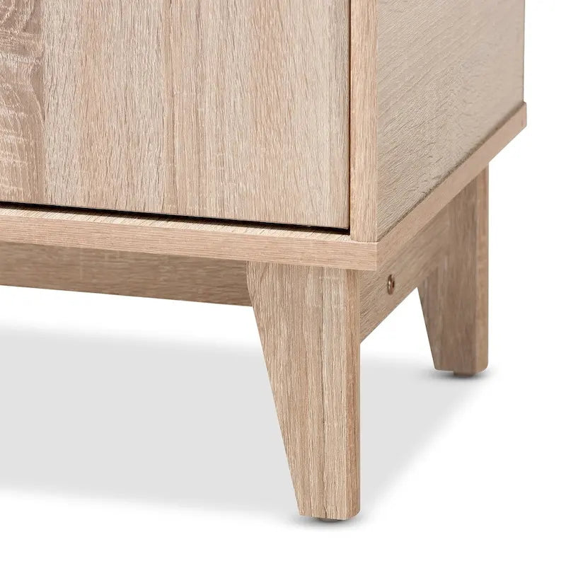Mid-Century Two-Tone Shoe Cabinet with Drawer