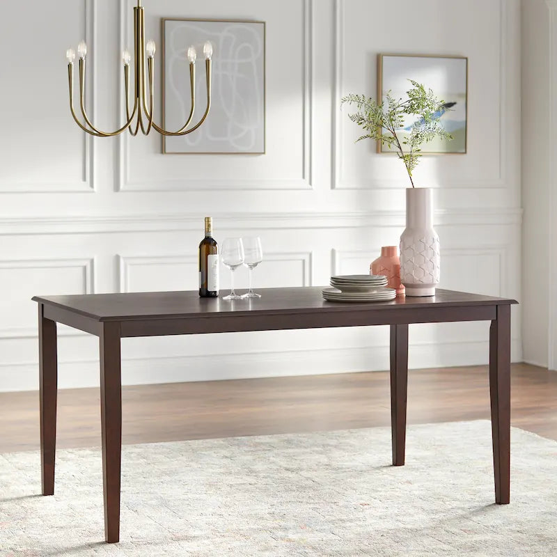Modern Solid Wood Rectangular Dining Table for 4 to 6 Seats