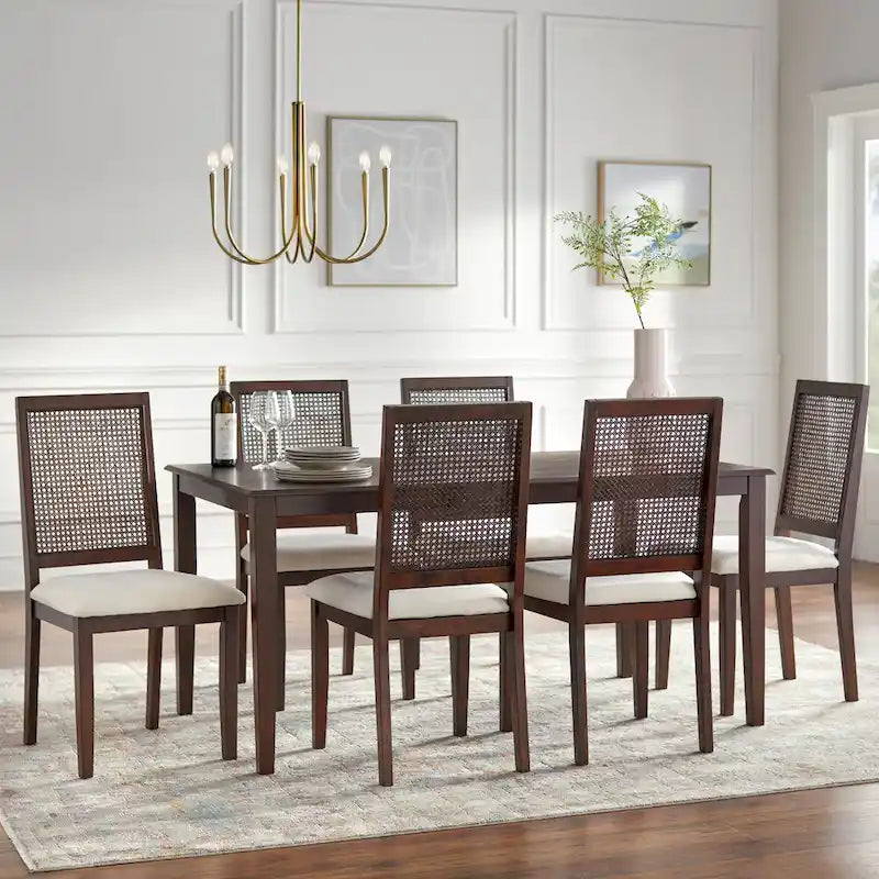 Modern Solid Wood Rectangular Dining Table for 4 to 6 Seats
