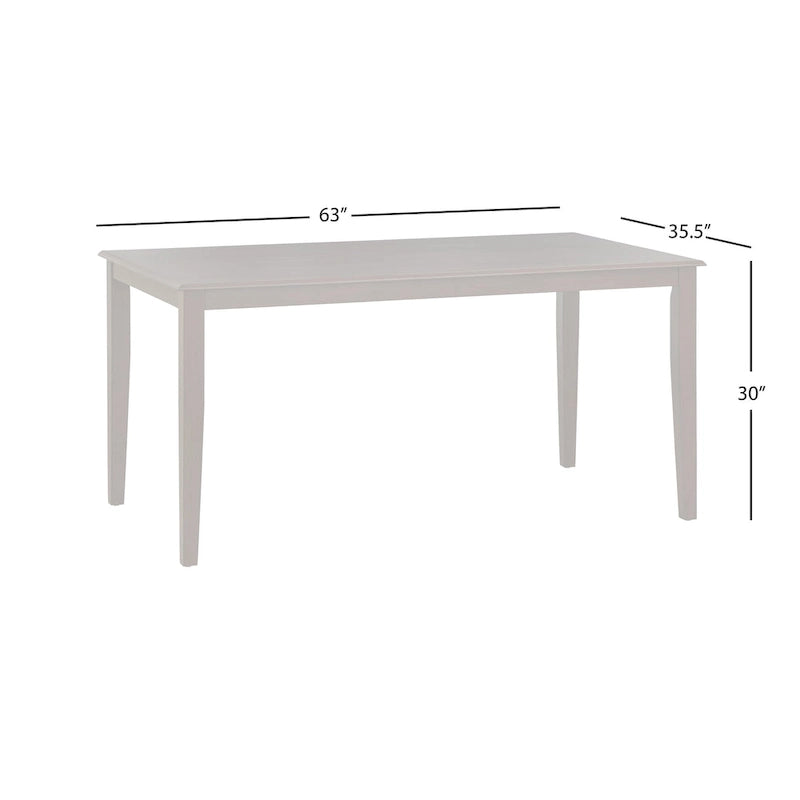 Modern Solid Wood Rectangular Dining Table for 4 to 6 Seats