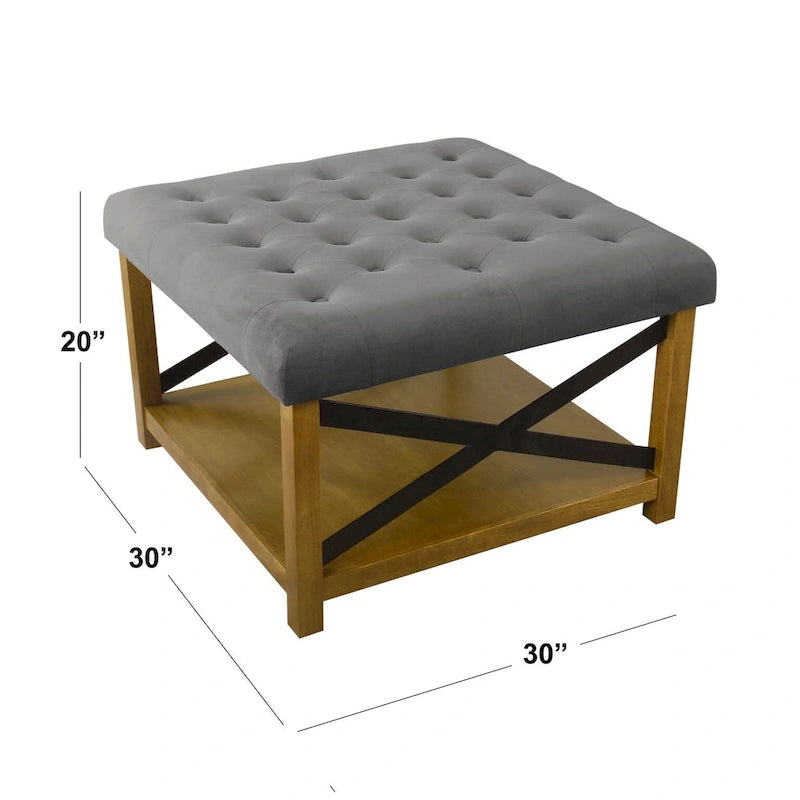 Tufted Top square cocktail Ottoman