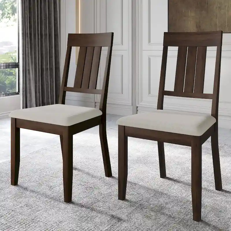 Classic Wooden Dining Chairs (Set of 2) - N/A