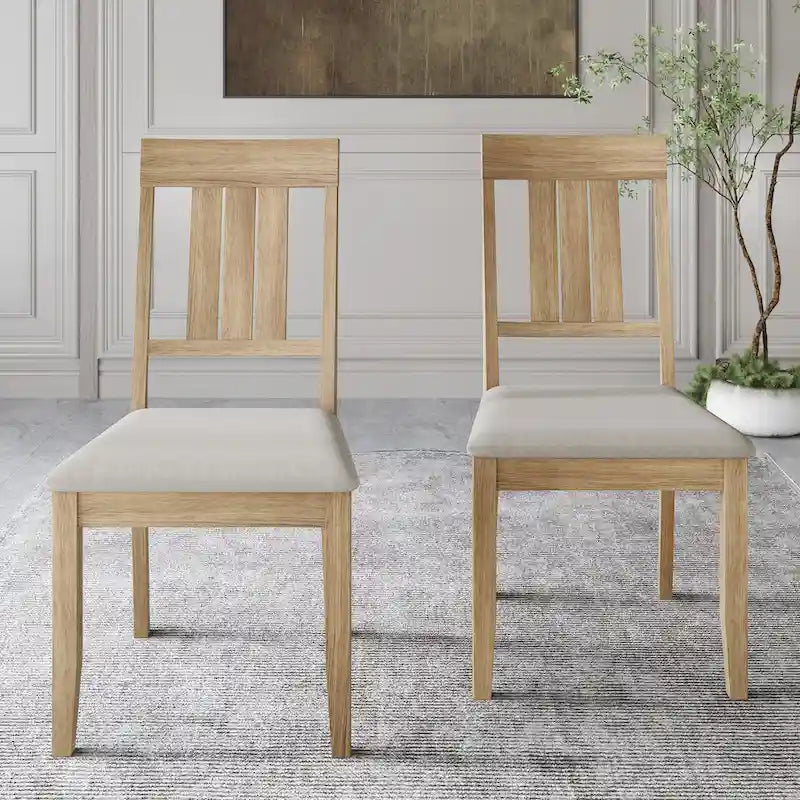 Classic Wooden Dining Chairs (Set of 2) - N/A