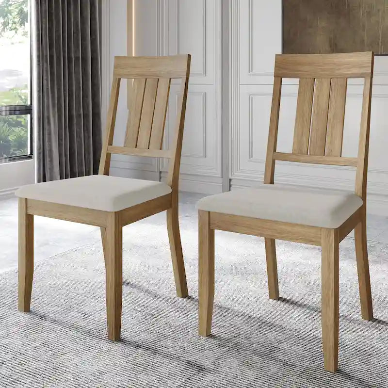 Classic Wooden Dining Chairs (Set of 2) - N/A