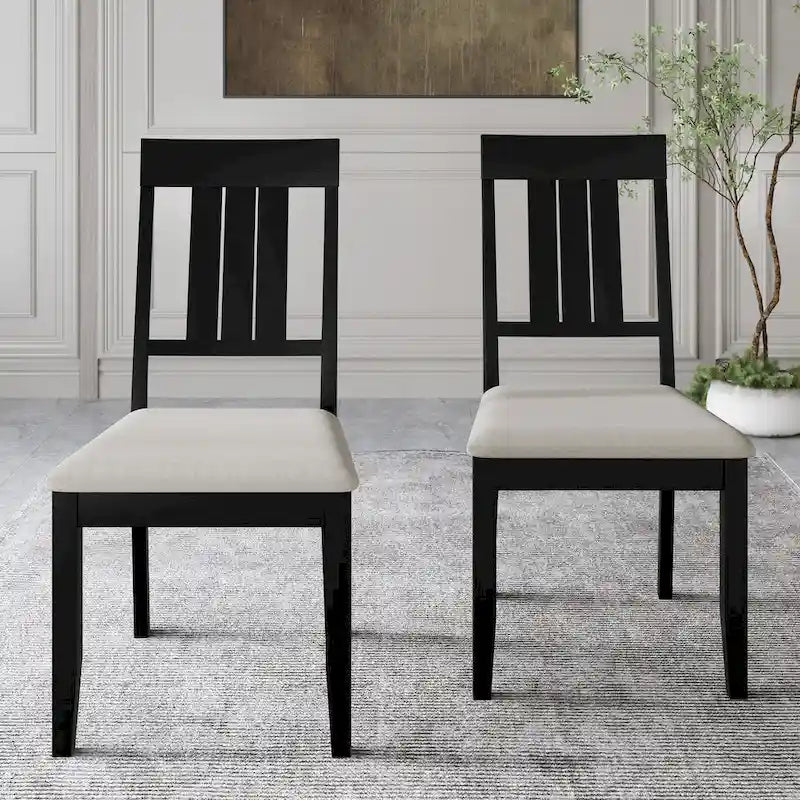 Classic Wooden Dining Chairs (Set of 2) - N/A