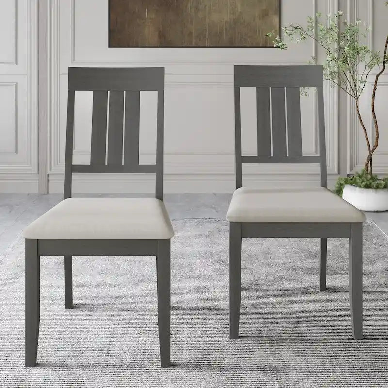 Classic Wooden Dining Chairs (Set of 2) - N/A