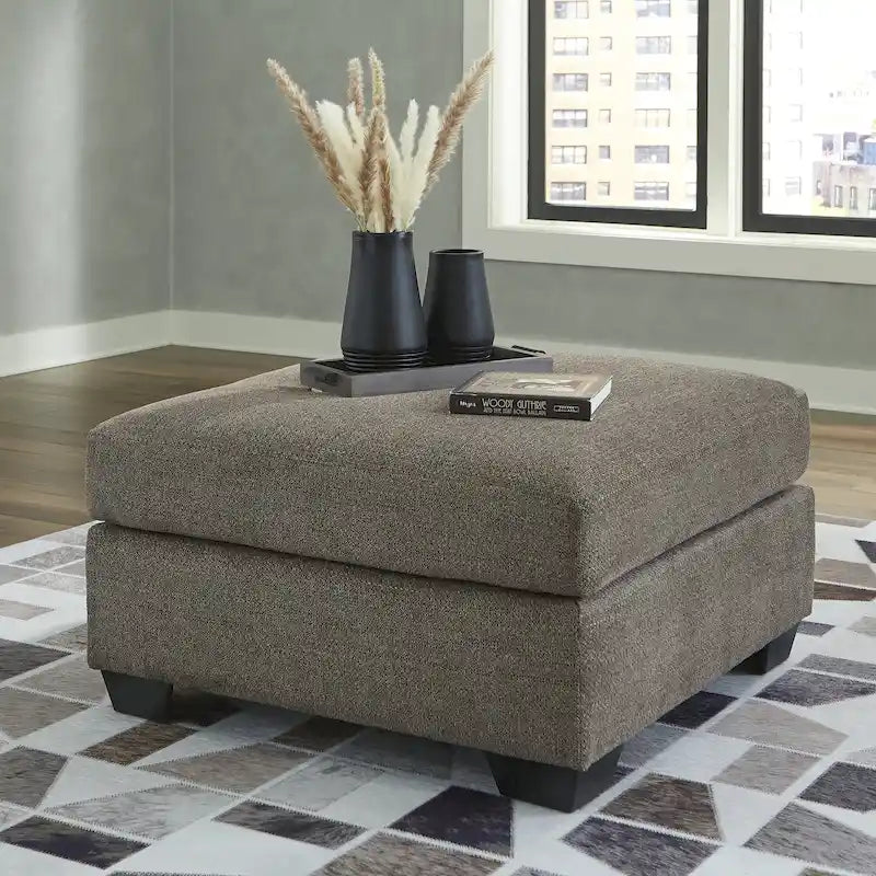 Upholstered Round Accent Ottoman Footrest for Living Room and Bedroom