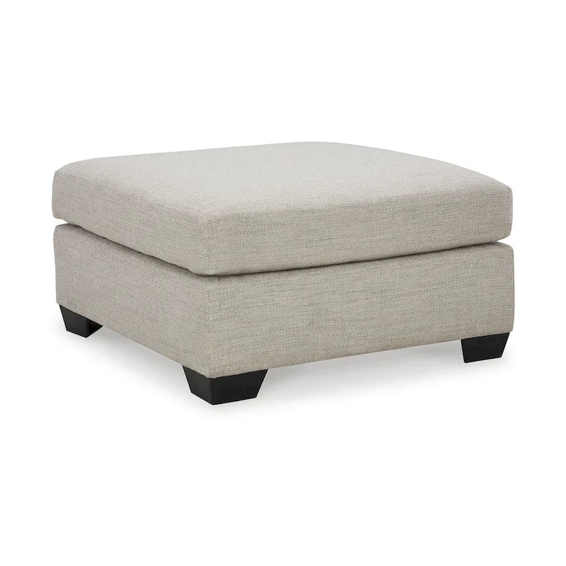 Upholstered Round Accent Ottoman Footrest for Living Room and Bedroom