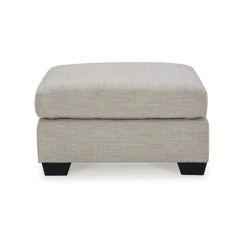 Upholstered Round Accent Ottoman Footrest for Living Room and Bedroom