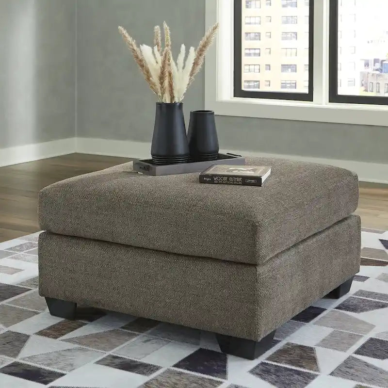 Upholstered Round Accent Ottoman Footrest for Living Room and Bedroom