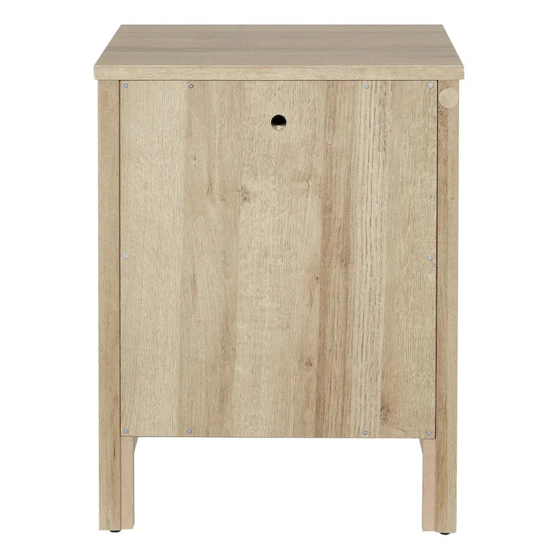 Bedside Nightstand with Drawer and Open Shelf for Bedroom Storage