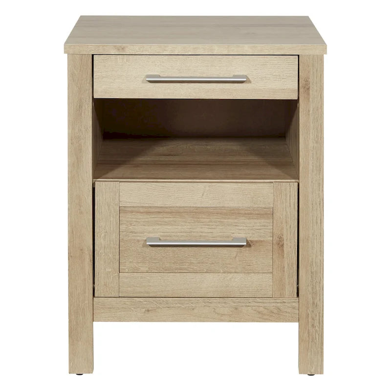 Bedside Nightstand with Drawer and Open Shelf for Bedroom Storage