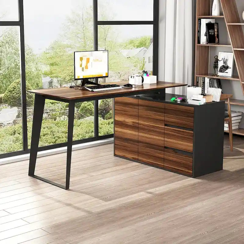Home Office Computer Desk L-Shaped Corner Desk 54.3 Writing