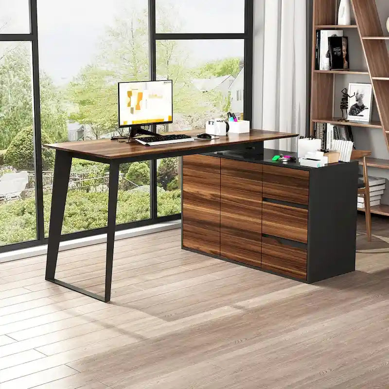 Home Office Computer Desk L-Shaped Corner Desk 54.3 Writing