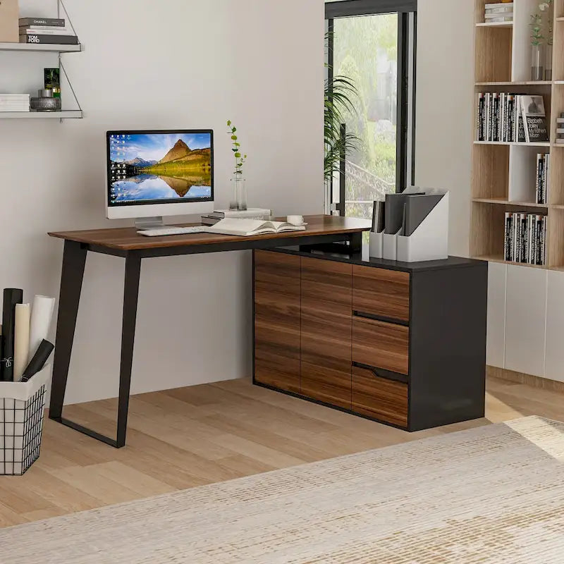 Home Office Computer Desk L-Shaped Corner Desk 54.3 Writing