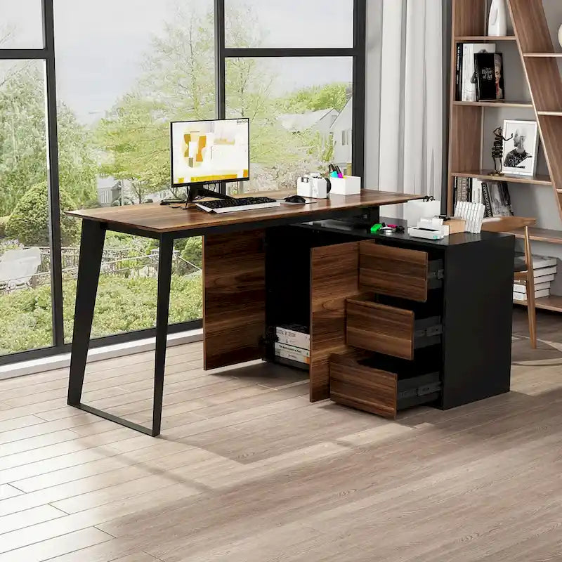 Home Office Computer Desk L-Shaped Corner Desk 54.3 Writing