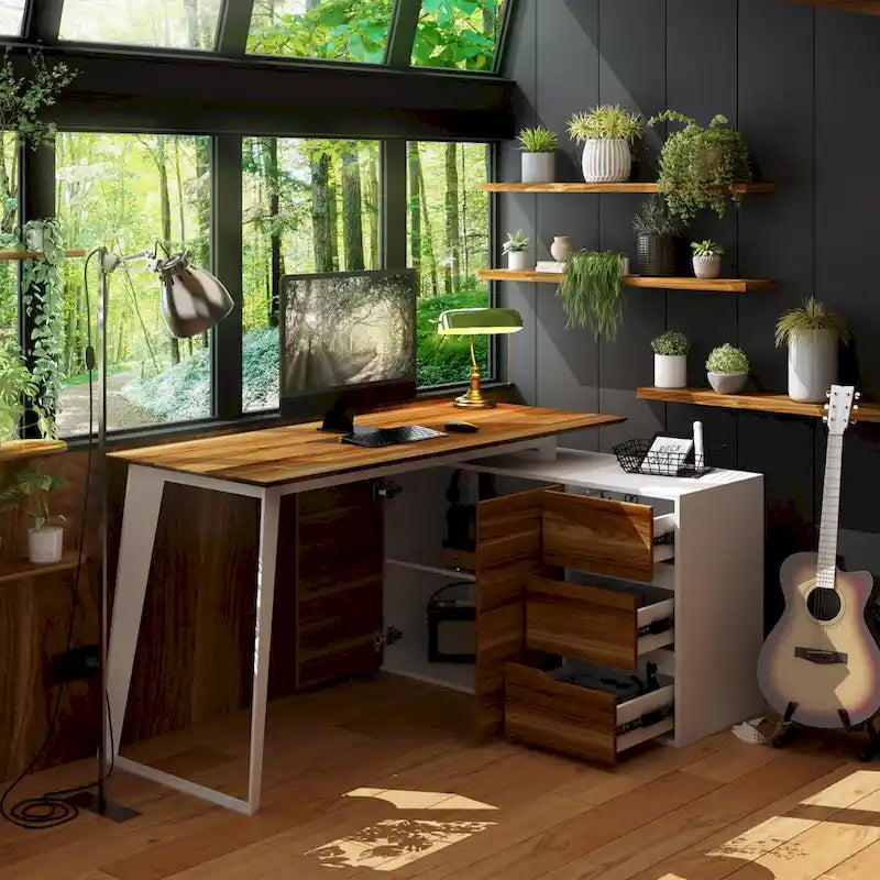 Home Office Computer Desk L-Shaped Corner Desk 54.3 Writing