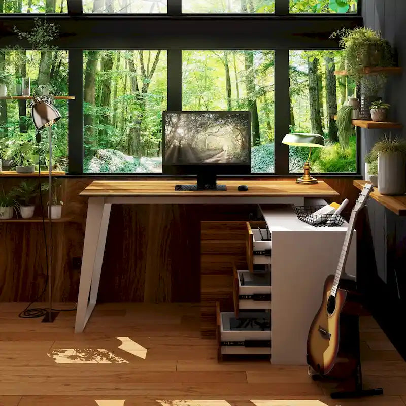Home Office Computer Desk L-Shaped Corner Desk 54.3 Writing