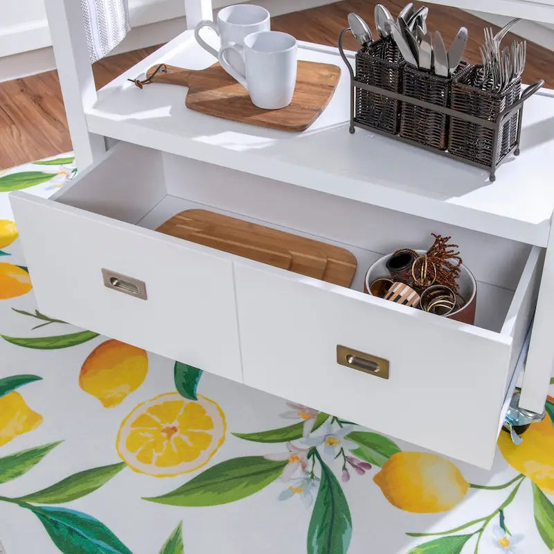 Stainless Steel Kitchen Cart with Shelves, Drawer and Wheels for Home or Restaurant Use
