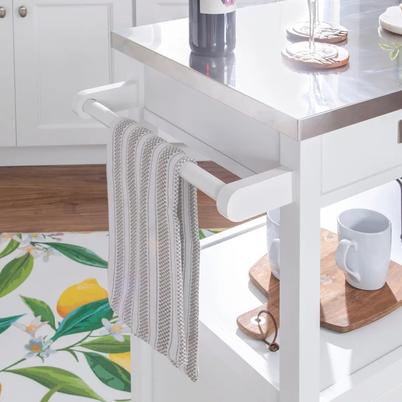 Stainless Steel Kitchen Cart with Shelves, Drawer and Wheels for Home or Restaurant Use