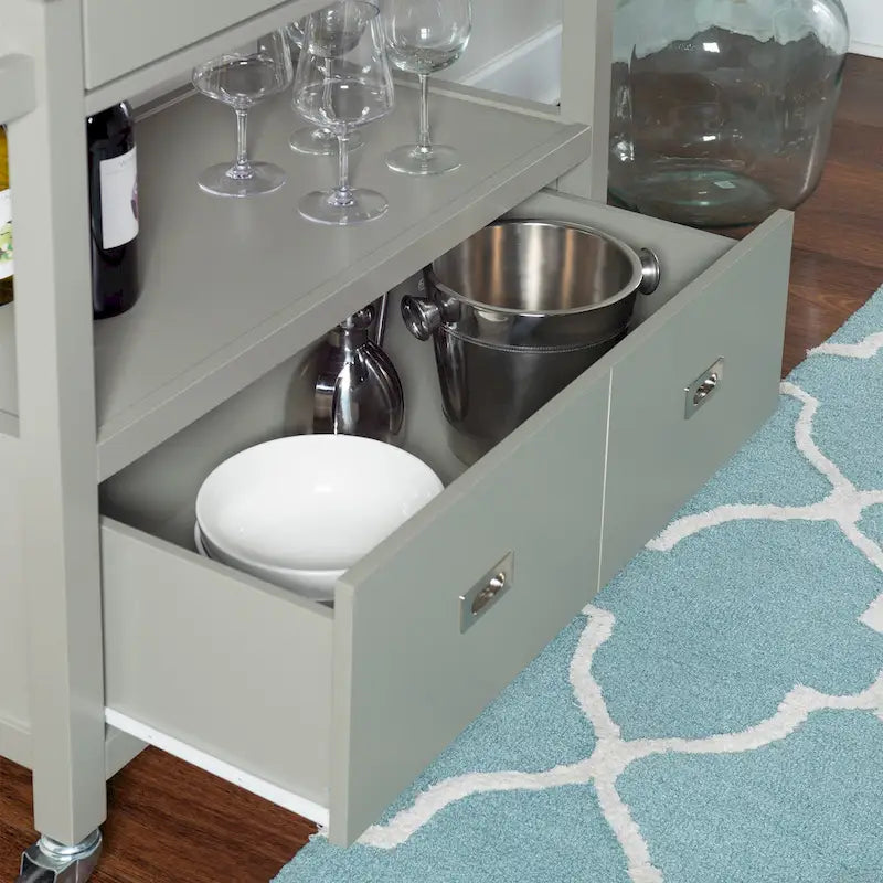 Stainless Steel Kitchen Cart with Shelves, Drawer and Wheels for Home or Restaurant Use