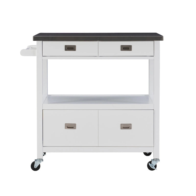 Stainless Steel Kitchen Cart with Shelves, Drawer and Wheels for Home or Restaurant Use
