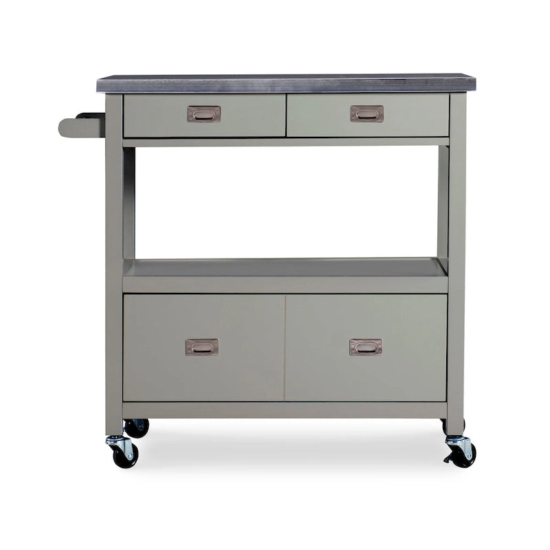 Stainless Steel Kitchen Cart with Shelves, Drawer and Wheels for Home or Restaurant Use