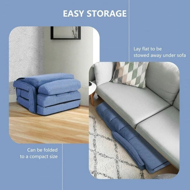 Folding Lazy Floor Chair Sofa with Armrests and Pillow - 22 x 26 x 29 (L x W x H)