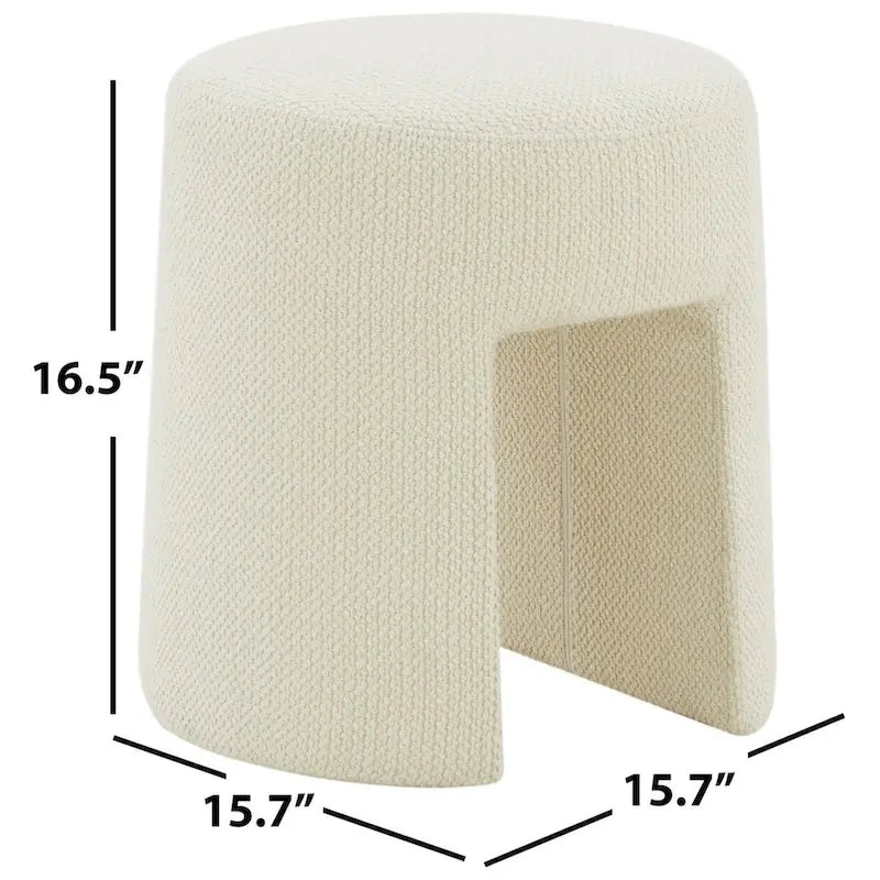Muire Ivory Upholstered Ottoman