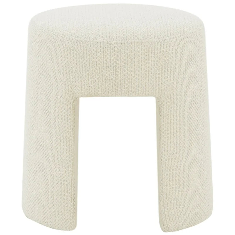 Muire Ivory Upholstered Ottoman