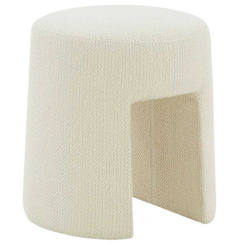 Muire Ivory Upholstered Ottoman