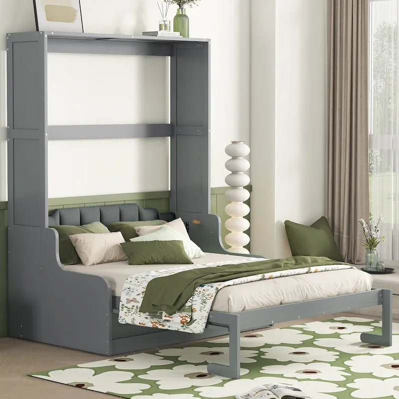 Queen Size Murphy Bed Wall Bed with Cushion
